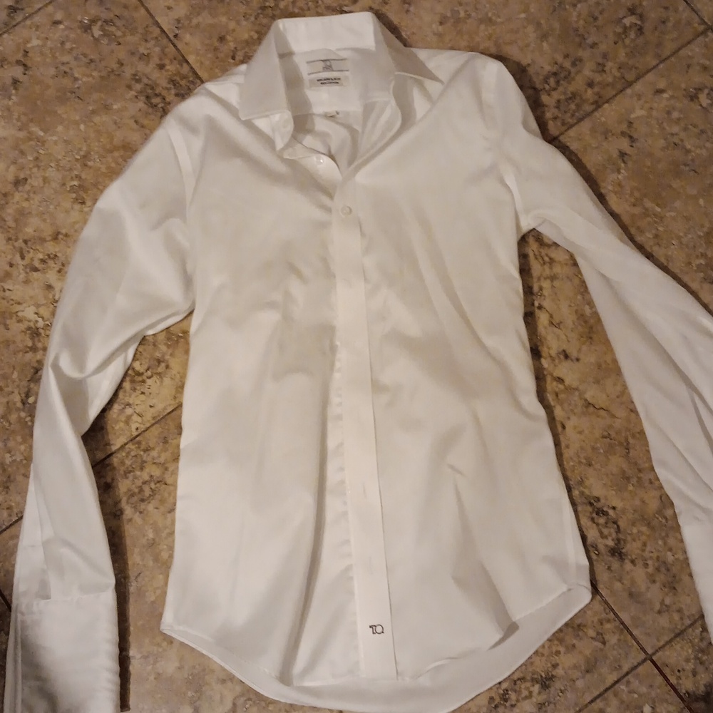 T.O boys white dress shirt with French cuff